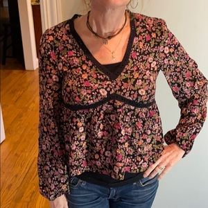 Floral peasant blouse